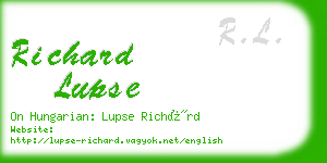 richard lupse business card